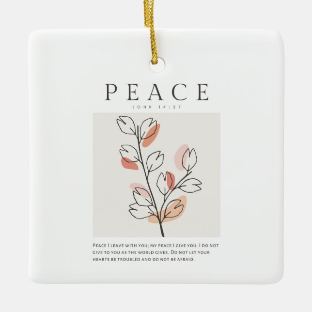 John 14:27 Fred jag lämnar med dig Julgransprydnad Keramik (Framsida)