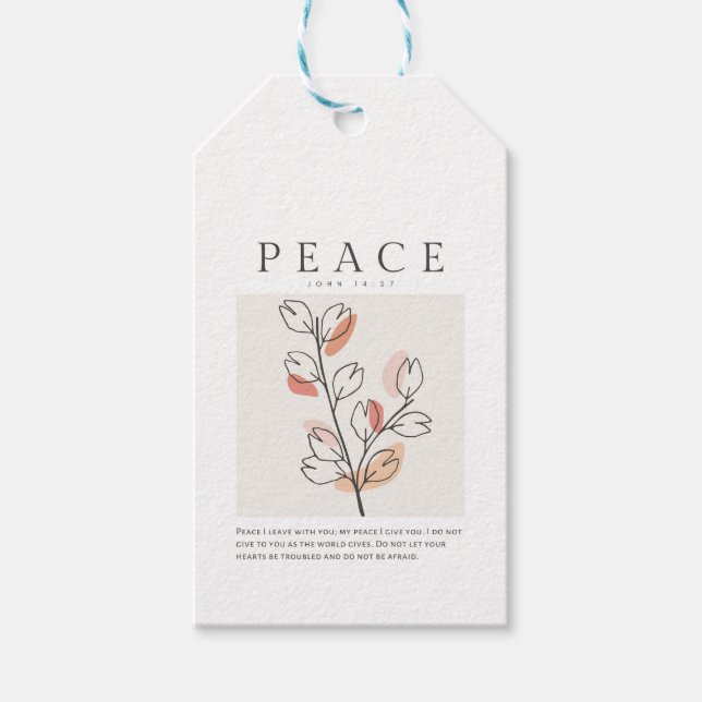 John 14:27 Fred jag lämnar med dig Presentetikett (Framsidan)