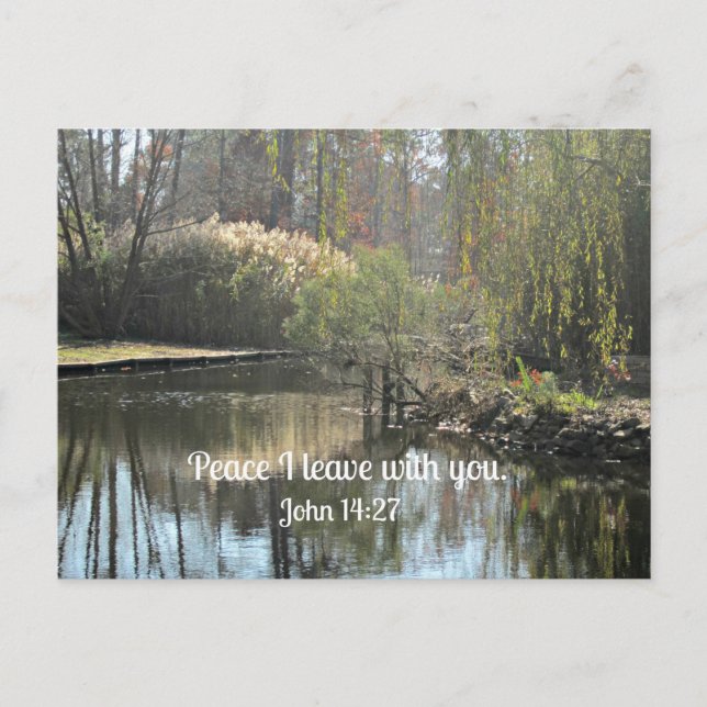 John 14:27 Fred jag lämnar med dig. Vykort (Framsida)