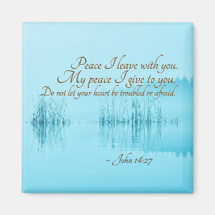 John 14:27 Jesus Ord, "Fred I lämnar med dig" Magnet