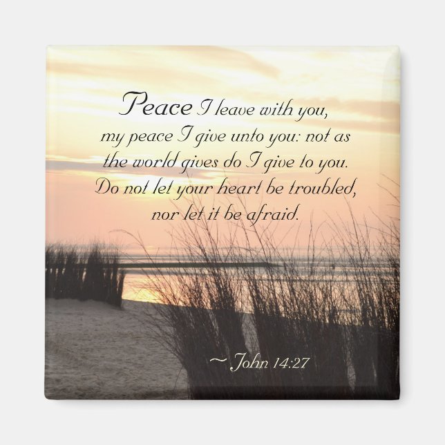John 14:27 Min fred i ge till dig, Bible Verse Magnet (Framsidan)