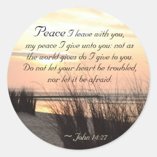 John 14:27 Min fred i ge till dig, Bible Verse Runt Klistermärke