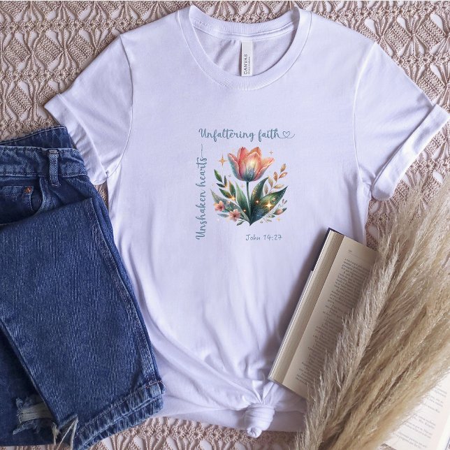 John 14:27 Oshaken-hjärtan, osviklig tro T Shirt (Skapare uppladdad)