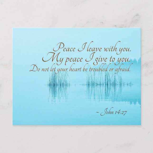 John 14:27 Peace I lämnar med dig, Bible Verse Vykort (Framsida)