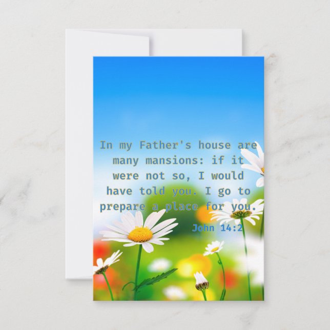 John 14:2 KJV Bible Scripture Pic Hälsning Kort (Framsida)