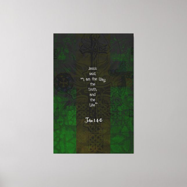 John 14:6 Bible Verse Inspirational Väg Citote Canvastryck (Framsida)