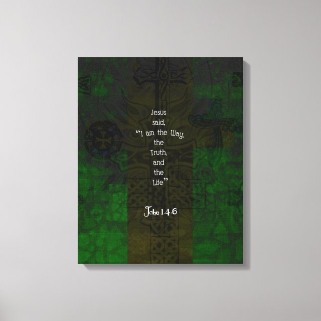 John 14:6 Bible Verse Inspirational Väg Citote Canvastryck (Framsida)