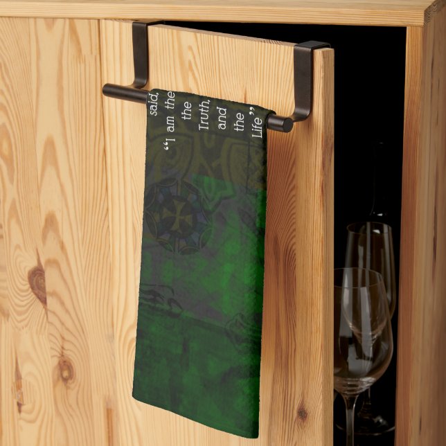 John 14:6 Bible Verse Inspirational Väg Citote Kökshandduk (Thirds Fold)