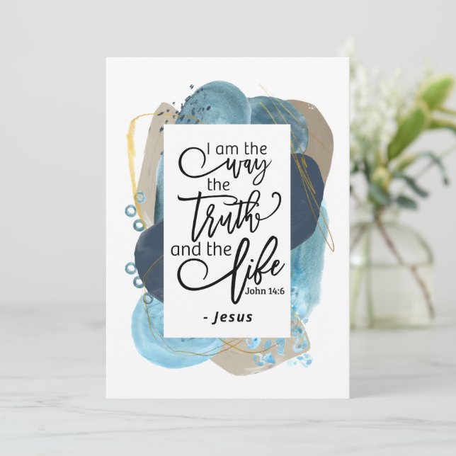 John 14:6 Jag är det kristna bibelns Verse Card (Stående Fram)