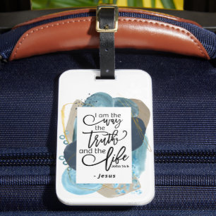 John 14:6 Jag är Way Truth Life Christian Bible Bagagebricka