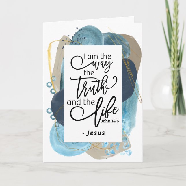 John 14:6 Jag är Way Truth Life Christian Bible Kort (Framsida)
