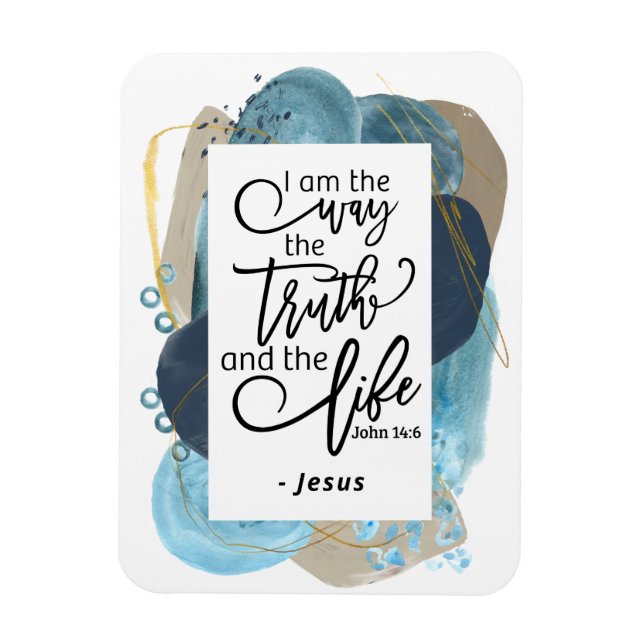 John 14:6 Jag är Way Truth Life Christian Bible Magnet (Vertikal)