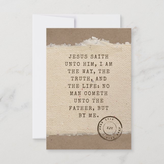 John 14:6 KJV Bible Verse Pic Flat Greeting Card Kort (Framsida)