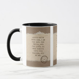 John 14:6 KJV Bible Verse Pic Two-Tone Mugg