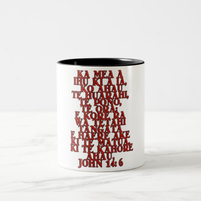 John 14:6 Maori Två-Tonad Mugg (Center)