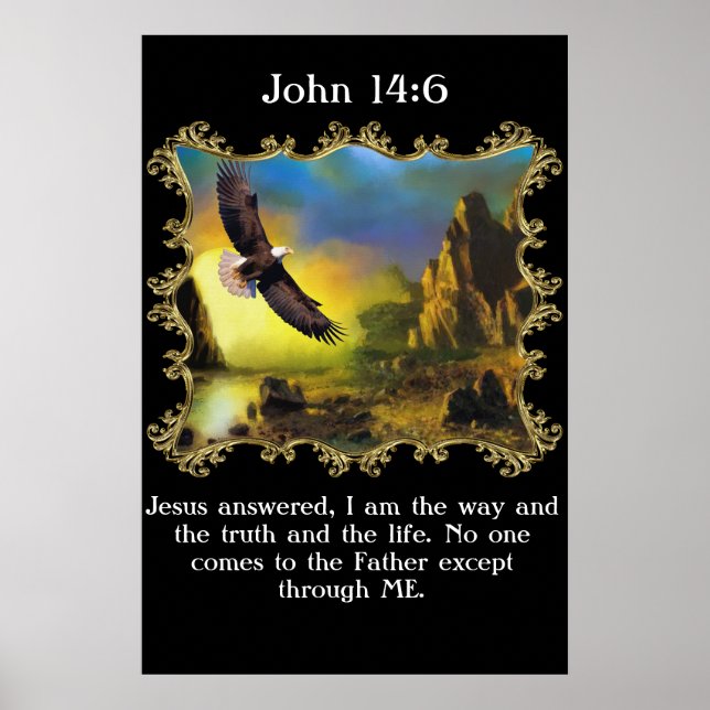 John 14:6 Med en örfil över landskapet. Poster (Framsidan)