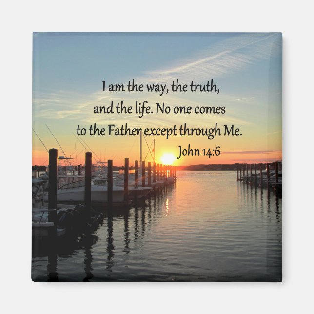 JOHN 14:6 SUNSET PHOTO DESIGN MAGNET (Framsidan)