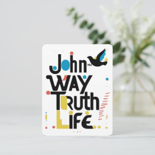 John 14:6 Way Truth Life Modern Abstrakt Julkort