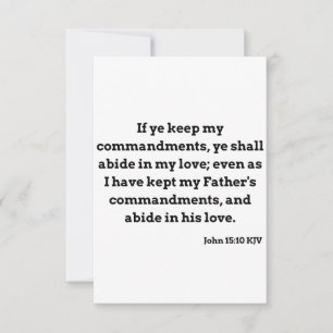 John 15:10 KJV Bible Verse Flat Greeting Card Kort