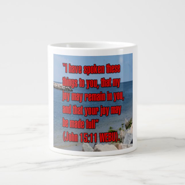 John 15:11 WEBU Mugg Jumbo Mugg (Framsidan)