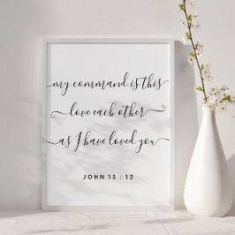 John 15:12 Jesus Command Kärlek varandra Poster