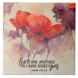 John 15:12 Kärlek One Two Bible Verse Christian Kakelplatta