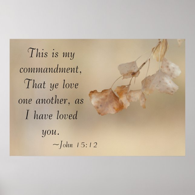 John 15:12 Kärlek varandra Poster (Framsidan)