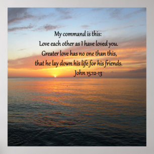 JOHN 15:12 SUNRISE ÖVER OCEAN POSTER