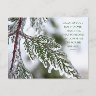 John 15:13 Isig Evergreen Postcard Vykort