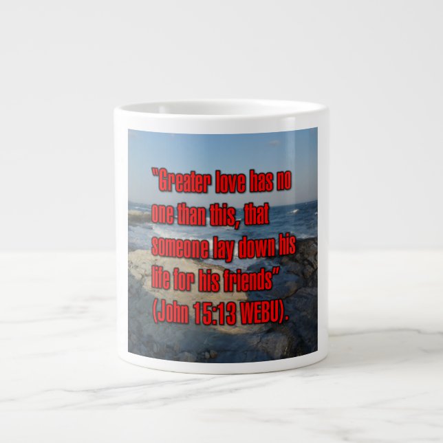 John 15:13 WEBU Mug Jumbo Mugg (Framsidan)