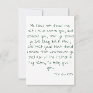 John 15:16 KJV Bible Scripture Greeting Card Kort