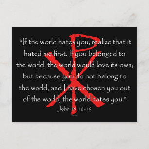 John 15:18-19 vykort
