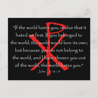 John 15:18-19 vykort