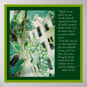 John 15: 4, 5 Scripture Poster