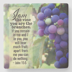 John 15:5 Jag är vinet Du är Grenar Bibeln Stenunderlägg
