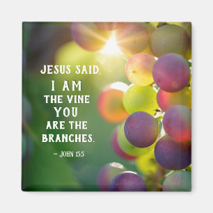 John 15:5 Jag är vinet du är Grenar Jesus Magnet