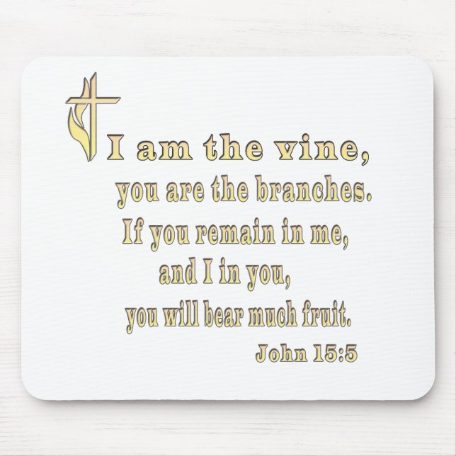 John 15:5-kläder med mera musmatta (Framsidan)