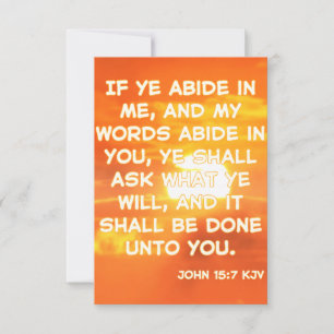 John 15:7 KJV Bible Verse Pic Hälsning Kort
