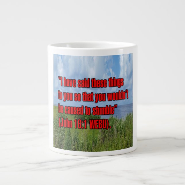 John 16:1 WEBU Mugg Jumbo Mugg (Framsidan)