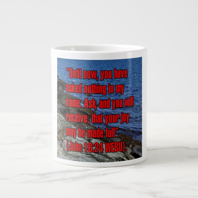 John 16:24 WEBU Mugg Jumbo Mugg (Framsidan)