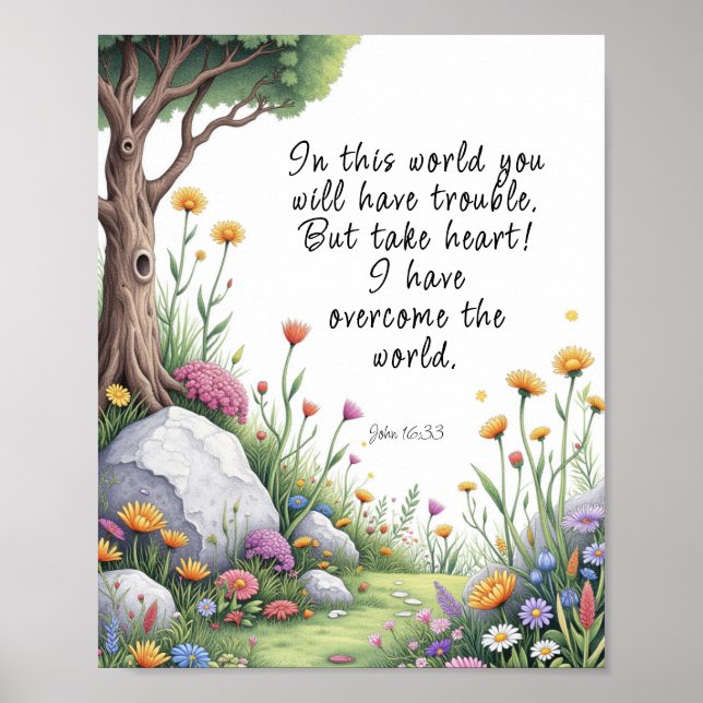 John 16:33 Bible Verse Image Poster (Framsidan)