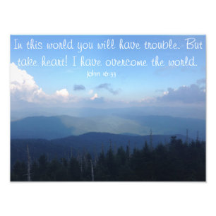 John 16:33 - inspirera citationsteckenaffisch fototryck