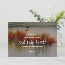 John 16:33 Jag har ett överkomligt bibelkort.