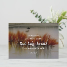 John 16:33 Jag har ett överkomligt bibelkort.