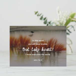 John 16:33 Jag har ett överkomligt bibelkort.