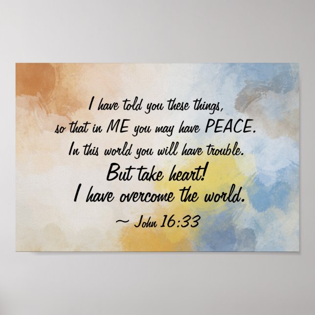 John 16:33 Jag har kommit över världen! Poster (Framsidan)
