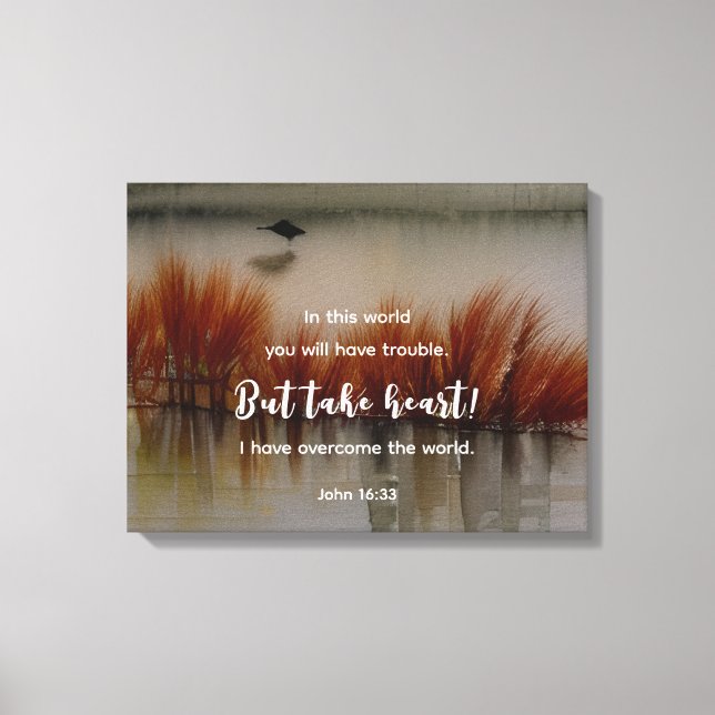 John 16:33 Jag har Overcome Bible Verse Christian Canvastryck (Framsida)