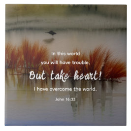 John 16:33 Jag har Overcome Bible Verse Christian Kakelplatta