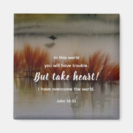 John 16:33 Jag har Overcome Bible Verse Christian Magnet