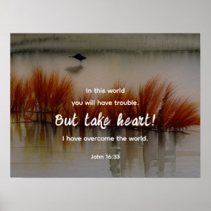 John 16:33 Jag har Overcome Bible Verse Christian Poster